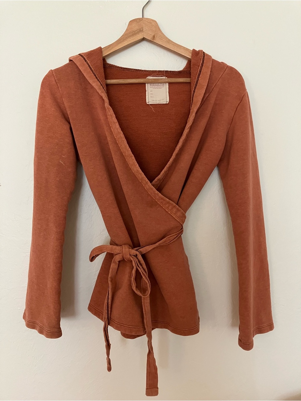 Burnt Sienna Wrap Hoodie Sweater